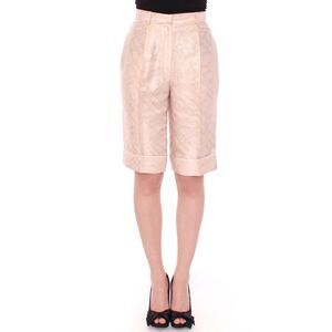 Zeyneptosun Beige Brocade Above Knee Women's Shorts